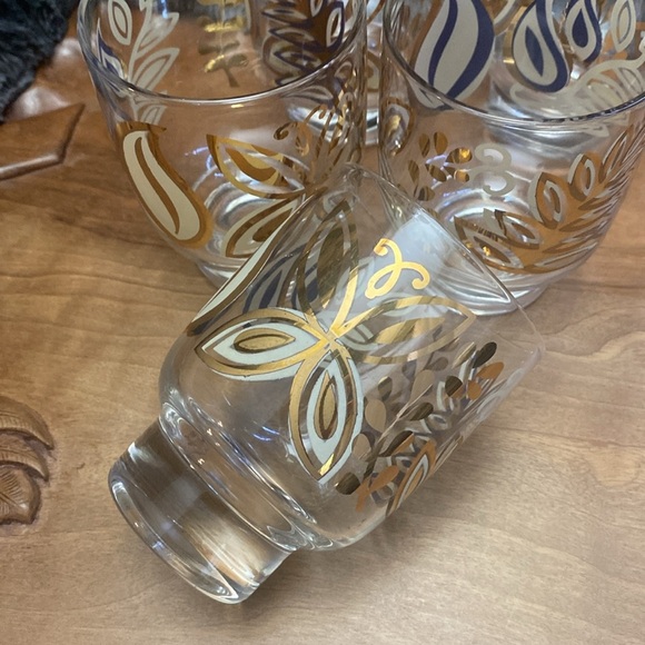 MCM gold butterfly glasses. Set of 5 - Picture 11 of 16